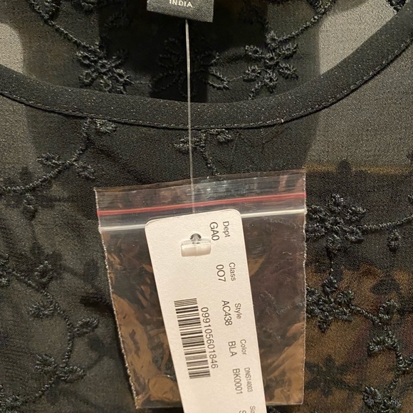 J. Crew NWT Embroidered Black Blouse with Cami Long Sleeve - Picture 3 of 6